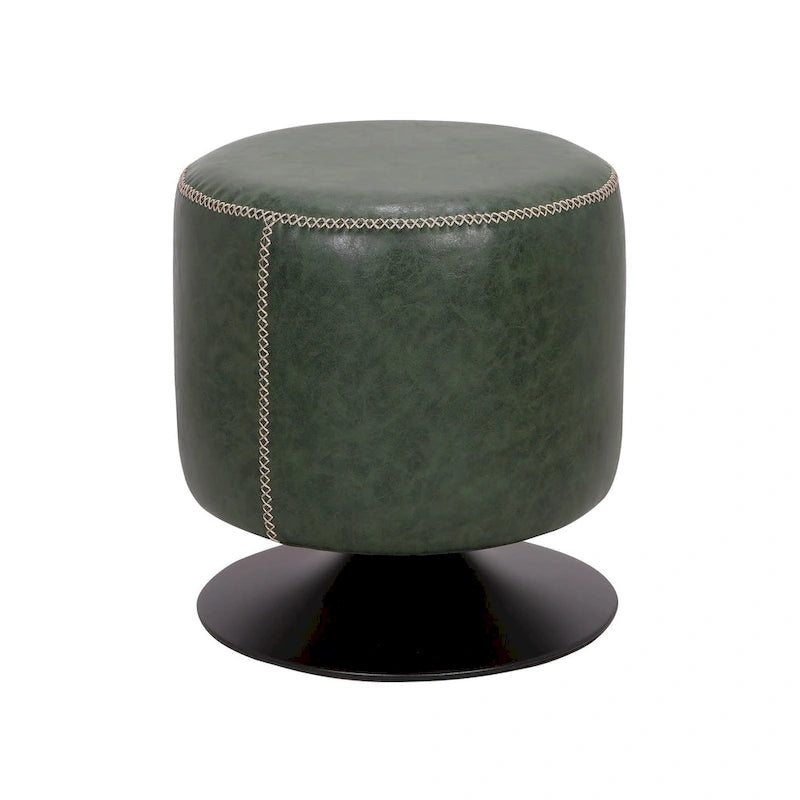 Round Swivel Ottoman – Blue / Black / Ash / Green, Single Seat, Metal Base