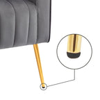 Velvet Accent Chair, Wingback Arm Chair with Gold Legs, Upholstered Single Sofa for Living Room Bedroom