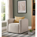Cream / Yellow Contemporary Accent Chair, Fabric Upholstered, Single Seat