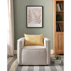 Cream / Yellow Contemporary Accent Chair, Fabric Upholstered, Single Seat