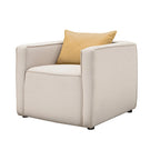 Cream / Yellow Contemporary Accent Chair, Fabric Upholstered, Single Seat