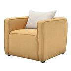 Cream / Yellow Contemporary Accent Chair, Fabric Upholstered, Single Seat