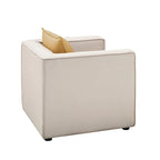 Cream / Yellow Contemporary Accent Chair, Fabric Upholstered, Single Seat
