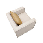 Cream / Yellow Contemporary Accent Chair, Fabric Upholstered, Single Seat