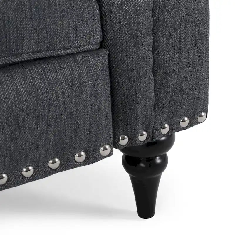 Sunapee Fabric and Rubberwood Recliner with Nailhead Trim by Christopher Knight Home