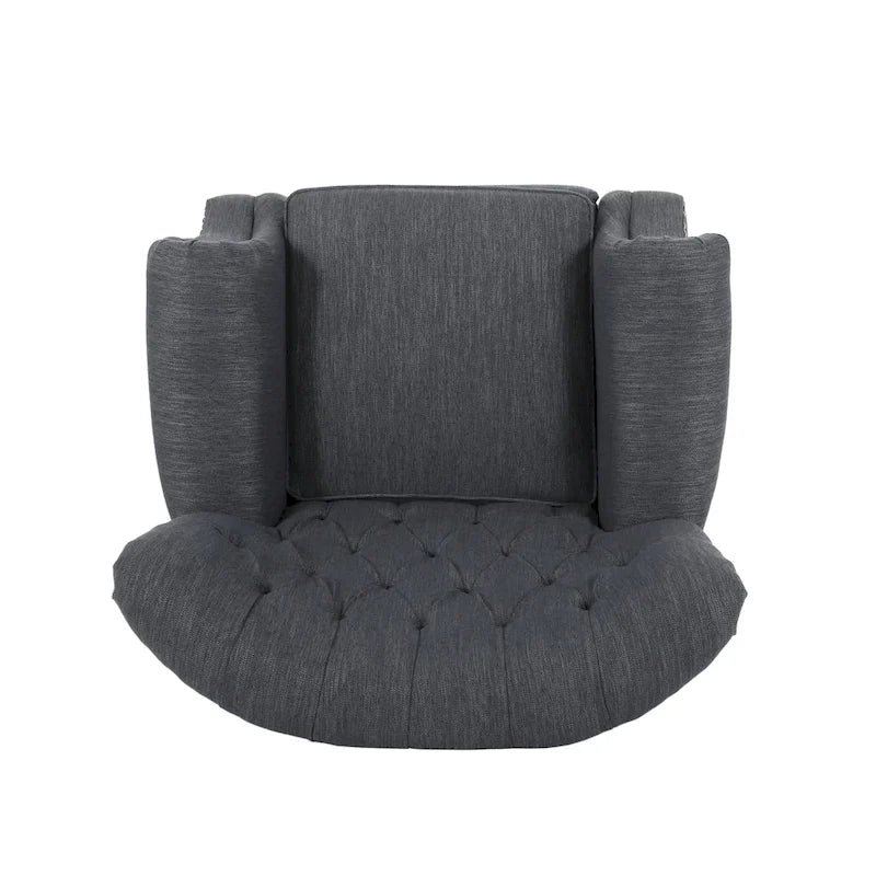 Sunapee Fabric and Rubberwood Recliner with Nailhead Trim by Christopher Knight Home