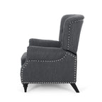 Sunapee Fabric and Rubberwood Recliner with Nailhead Trim by Christopher Knight Home