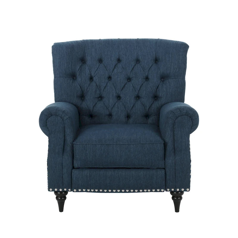 Sunapee Fabric and Rubberwood Recliner with Nailhead Trim by Christopher Knight Home