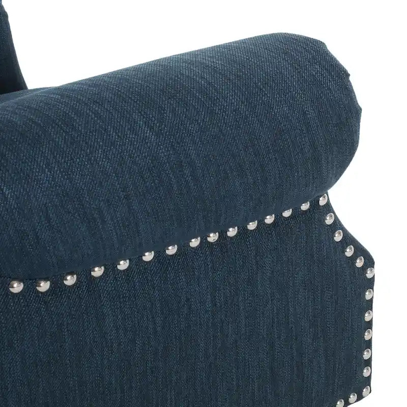 Sunapee Fabric and Rubberwood Recliner with Nailhead Trim by Christopher Knight Home