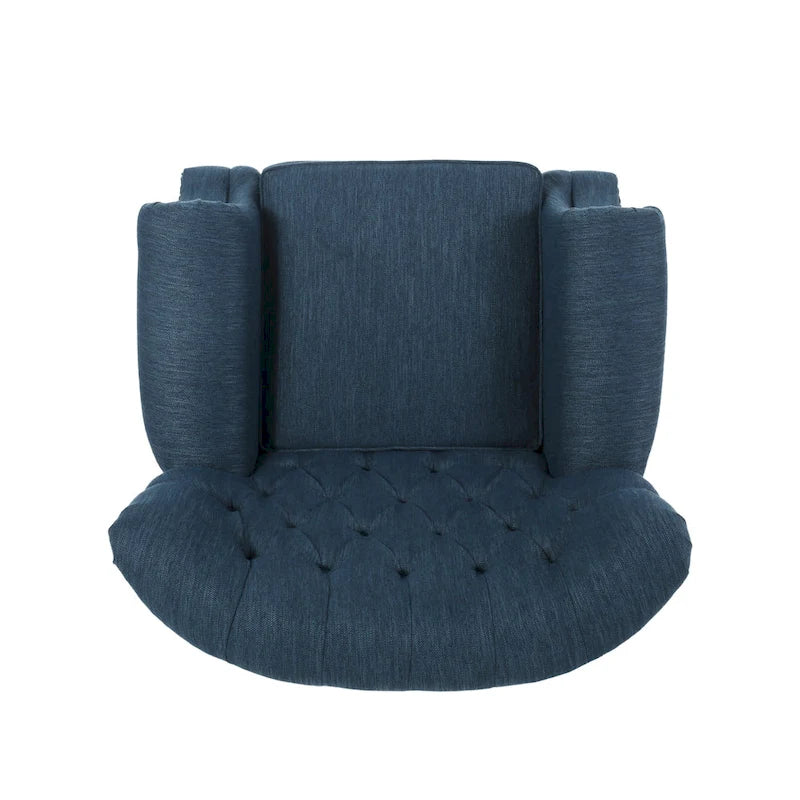 Sunapee Fabric and Rubberwood Recliner with Nailhead Trim by Christopher Knight Home