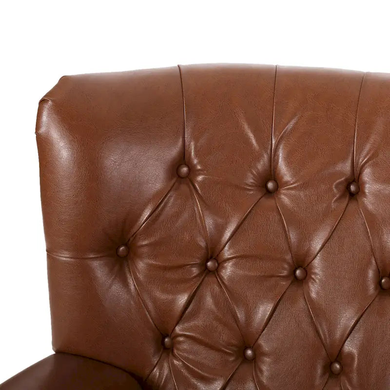 Sunapee Fabric and Rubberwood Recliner with Nailhead Trim by Christopher Knight Home