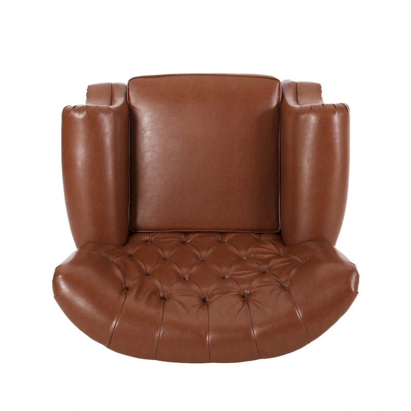 Sunapee Fabric and Rubberwood Recliner with Nailhead Trim by Christopher Knight Home