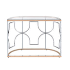 DH BASIC Modern Style Chrome and Gold Open Sofa Table by Denhour