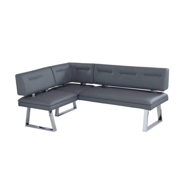 White Gloss & Stainless Steel Extendable Dining Set, 2-Person