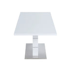 White Gloss & Stainless Steel Extendable Dining Set, 2-Person