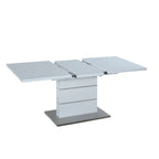 White Gloss & Stainless Steel Extendable Dining Set, 2-Person