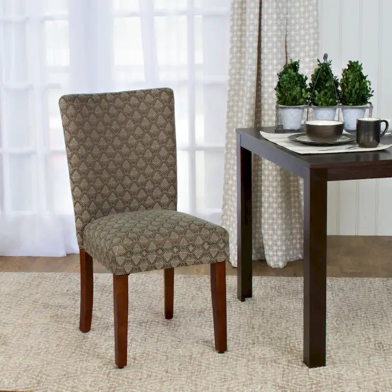 HomePop Modern Parson Blue/ Chocolate Damask Diamo - N/A