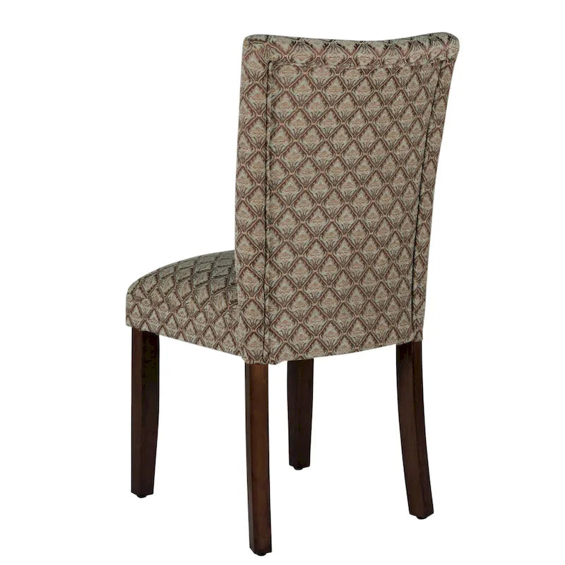 HomePop Modern Parson Blue/ Chocolate Damask Diamo - N/A