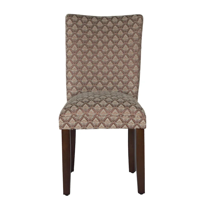 HomePop Modern Parson Blue/ Chocolate Damask Diamo - N/A