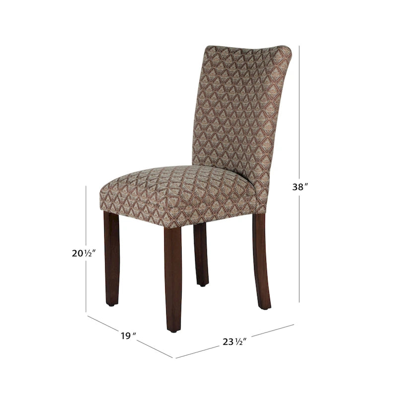 HomePop Modern Parson Blue/ Chocolate Damask Diamo - N/A