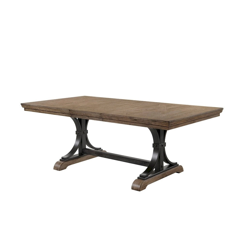 Brown Driftwood Extendable Dining Table, Seats 6-8