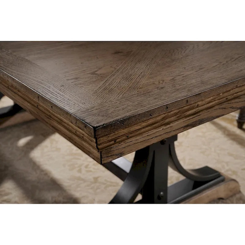 Brown Driftwood Extendable Dining Table, Seats 6-8