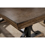 Brown Driftwood Extendable Dining Table, Seats 6-8