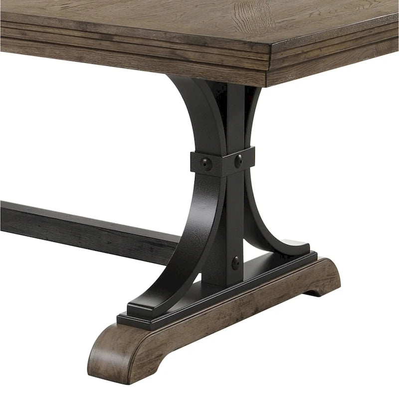 Brown Driftwood Extendable Dining Table, Seats 6-8