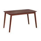 Mid-Century Dining Table, Natural/Walnut, Seats 6