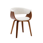 Porthos Home Meir Dining Chair, PU Leather Upholstery, Walnut Wood Legs
