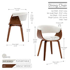 Porthos Home Meir Dining Chair, PU Leather Upholstery, Walnut Wood Legs