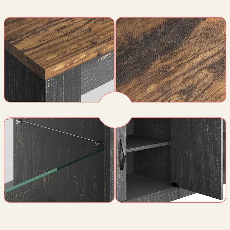 70 inch TV Stand 20 Color RGB Light Entertainment Center
