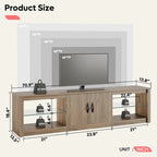 70 inch TV Stand 20 Color RGB Light Entertainment Center