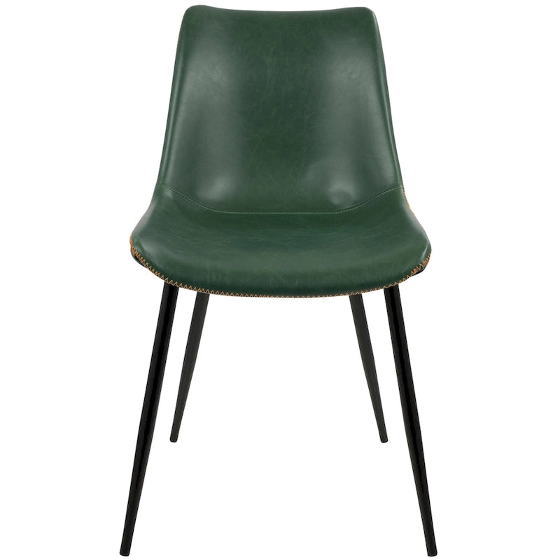 Industrial Vintage Faux Leather Dining Chair, Set of 2 | Green / Blue / Grey / Cognac