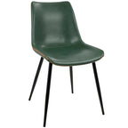 Industrial Vintage Faux Leather Dining Chair, Set of 2 | Green / Blue / Grey / Cognac
