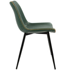 Industrial Vintage Faux Leather Dining Chair, Set of 2 | Green / Blue / Grey / Cognac