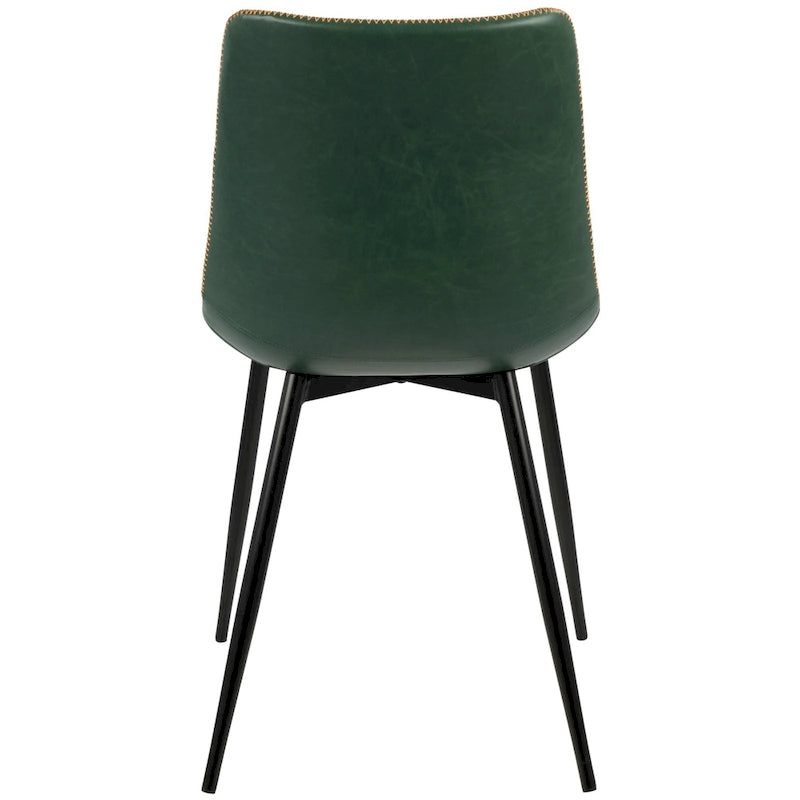 Industrial Vintage Faux Leather Dining Chair, Set of 2 | Green / Blue / Grey / Cognac