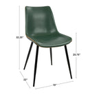 Industrial Vintage Faux Leather Dining Chair, Set of 2 | Green / Blue / Grey / Cognac