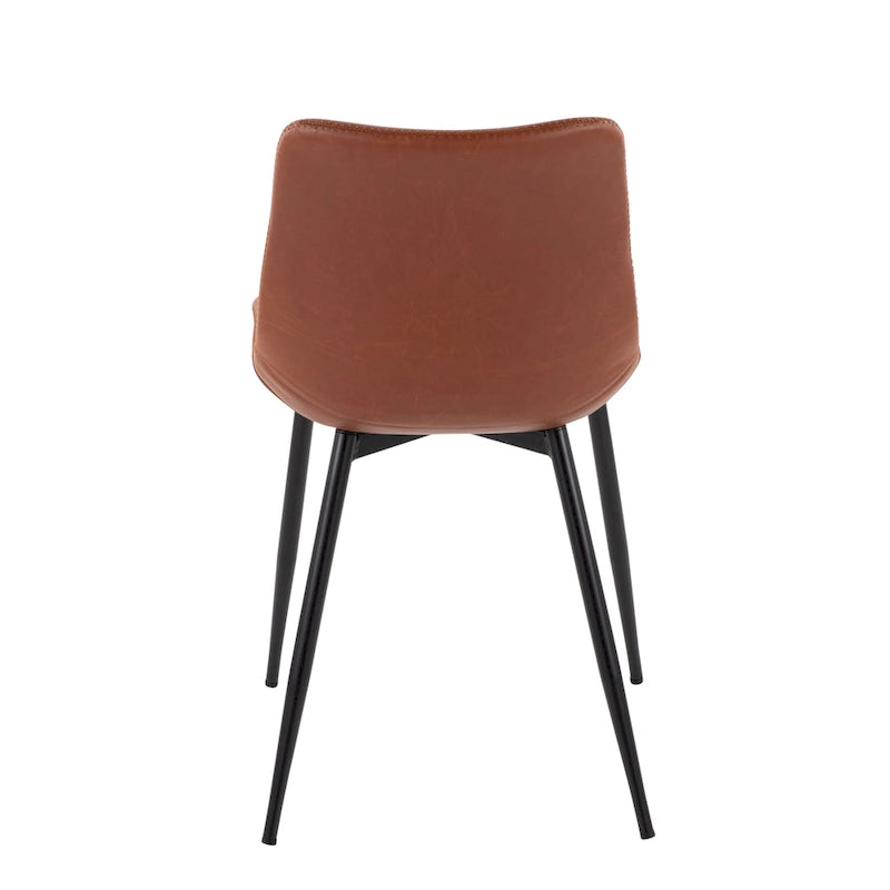 Industrial Vintage Faux Leather Dining Chair, Set of 2 | Green / Blue / Grey / Cognac
