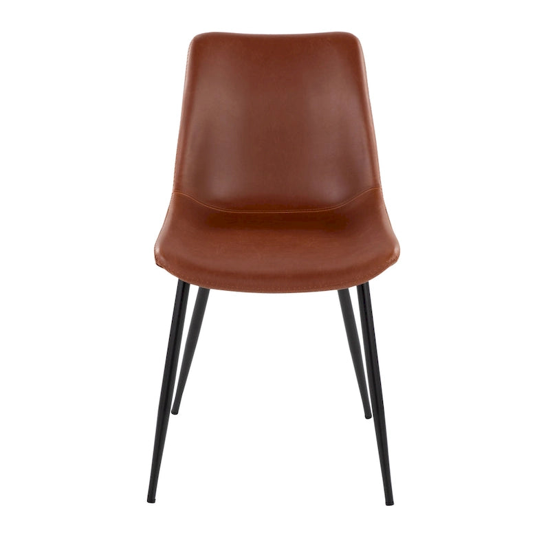 Industrial Vintage Faux Leather Dining Chair, Set of 2 | Green / Blue / Grey / Cognac