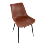 Industrial Vintage Faux Leather Dining Chair, Set of 2 | Green / Blue / Grey / Cognac