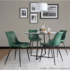 Industrial Vintage Faux Leather Dining Chair, Set of 2 | Green / Blue / Grey / Cognac