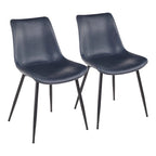 Industrial Vintage Faux Leather Dining Chair, Set of 2 | Green / Blue / Grey / Cognac