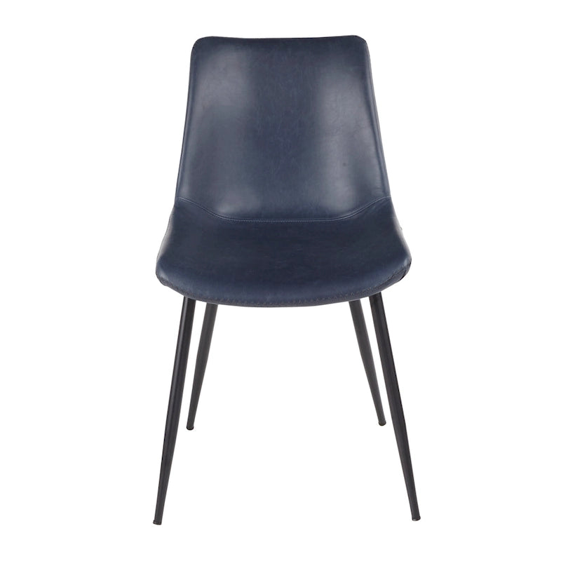 Industrial Vintage Faux Leather Dining Chair, Set of 2 | Green / Blue / Grey / Cognac