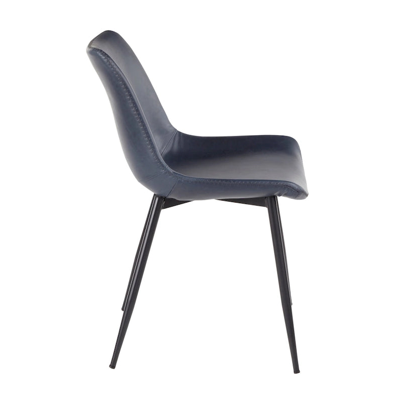 Industrial Vintage Faux Leather Dining Chair, Set of 2 | Green / Blue / Grey / Cognac