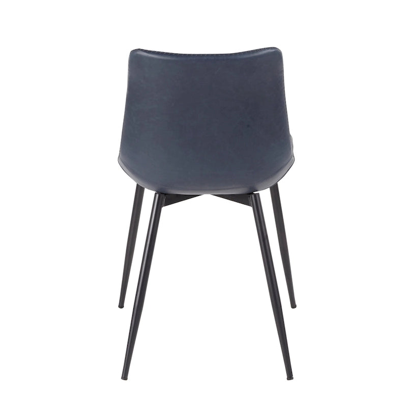 Industrial Vintage Faux Leather Dining Chair, Set of 2 | Green / Blue / Grey / Cognac
