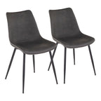 Industrial Vintage Faux Leather Dining Chair, Set of 2 | Green / Blue / Grey / Cognac