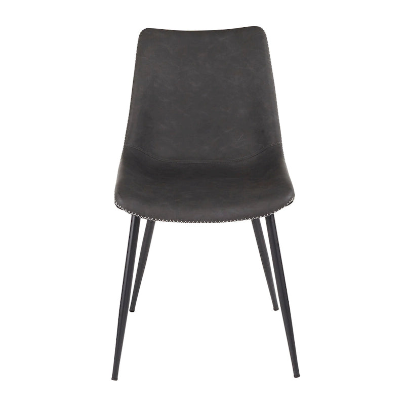 Industrial Vintage Faux Leather Dining Chair, Set of 2 | Green / Blue / Grey / Cognac