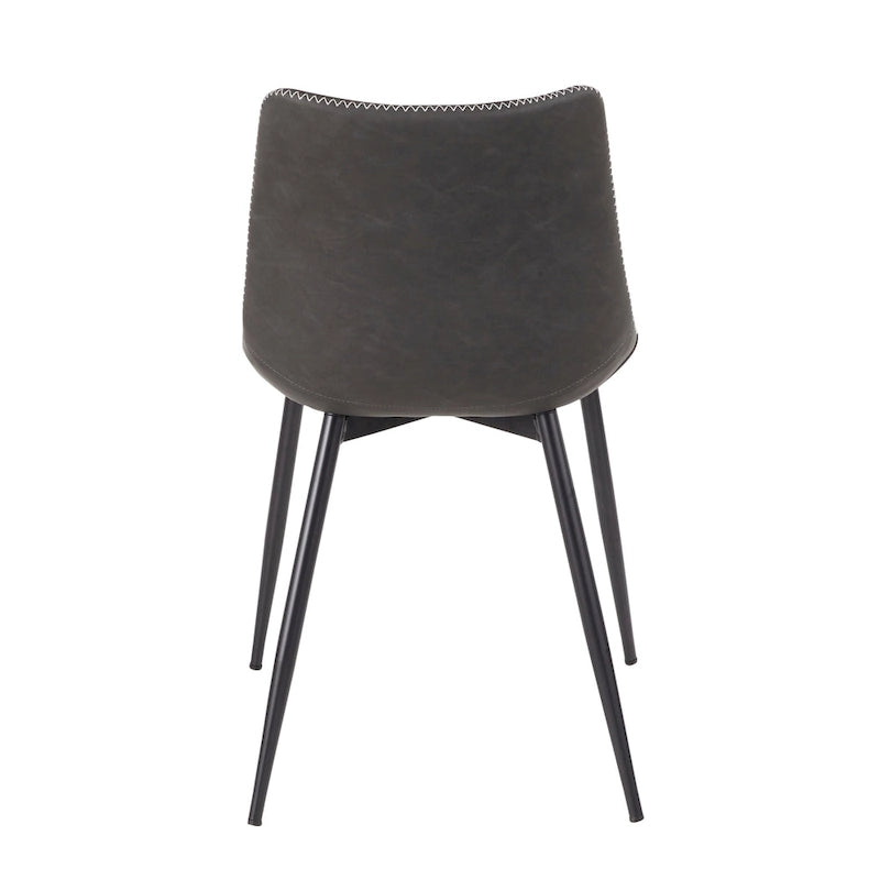 Industrial Vintage Faux Leather Dining Chair, Set of 2 | Green / Blue / Grey / Cognac
