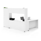 White L-Shaped Desk with Bookcase, 1-Person
